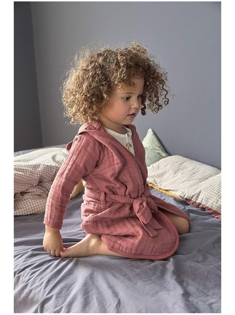 Accappatoio per bambini in garza di cotone PROMO LINGE Rosa fucsia - Kiabi