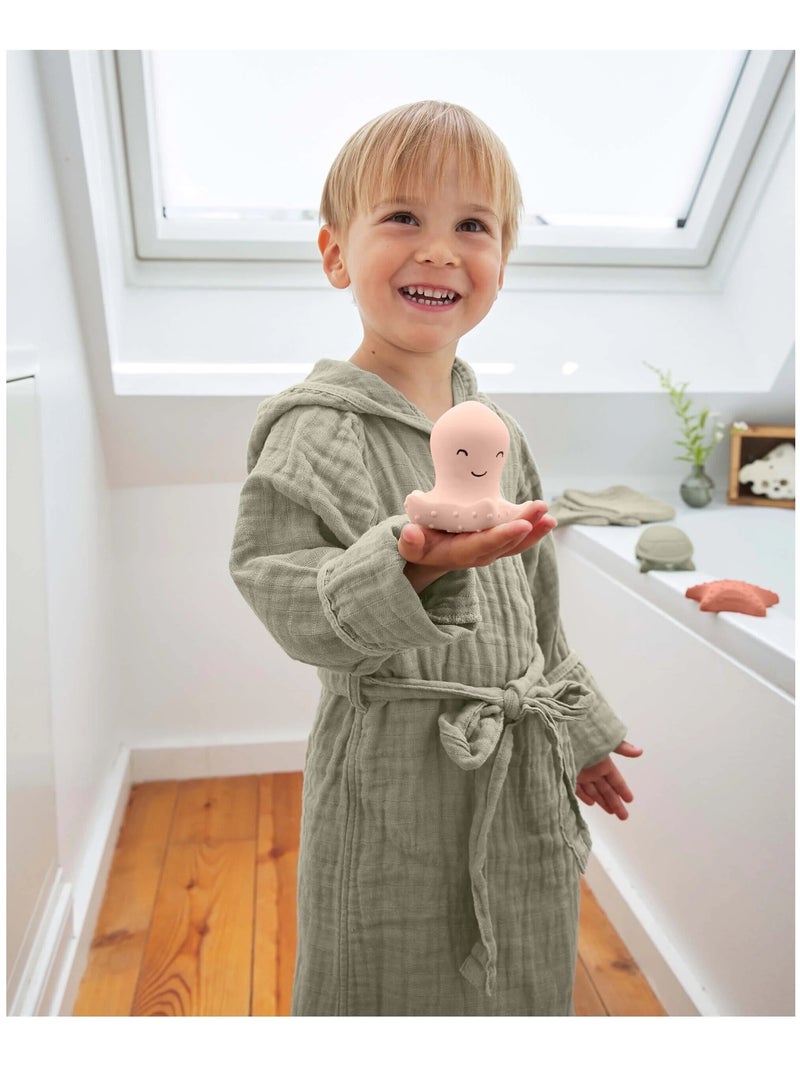 Accappatoio per bambini in garza di cotone PROMO LINGE Verde oliva - Kiabi