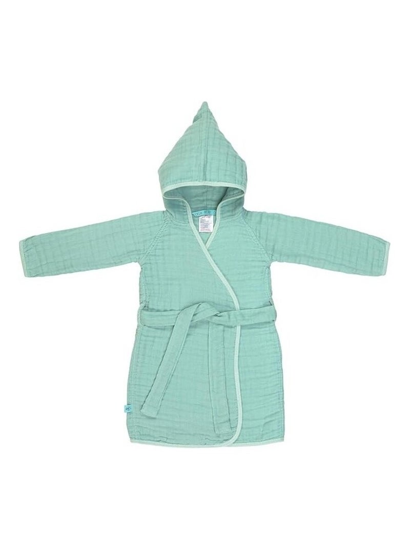 Accappatoio per bambini in garza di cotone PROMO LINGE Verde salvia - Kiabi