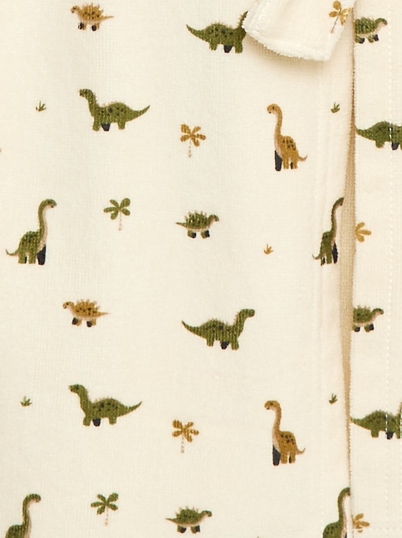 Accappatoio stampato in spugna di cotone Beige - Kiabi