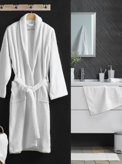 Accappatoio tinta unita con collo a scialle - Kiabi