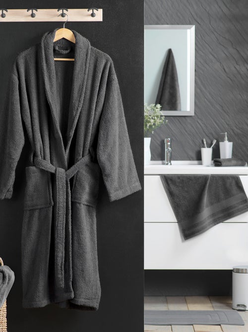 Accappatoio tinta unita con collo a scialle - Kiabi