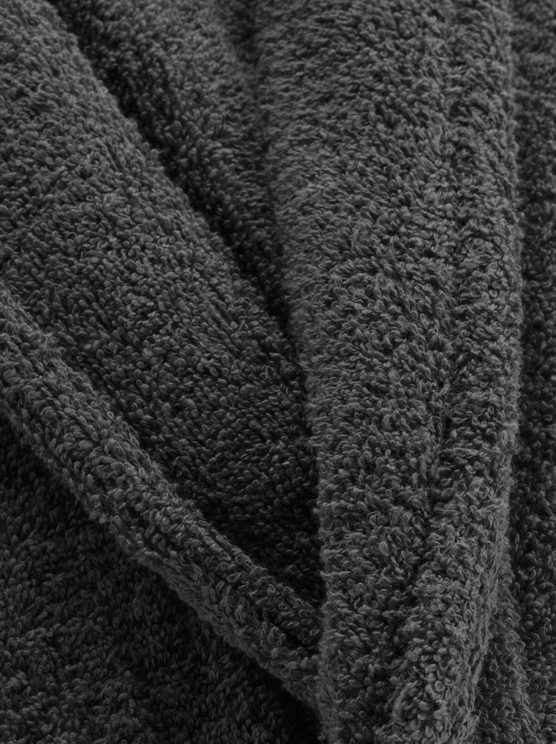Accappatoio tinta unita con collo a scialle Grigio antracite - Kiabi