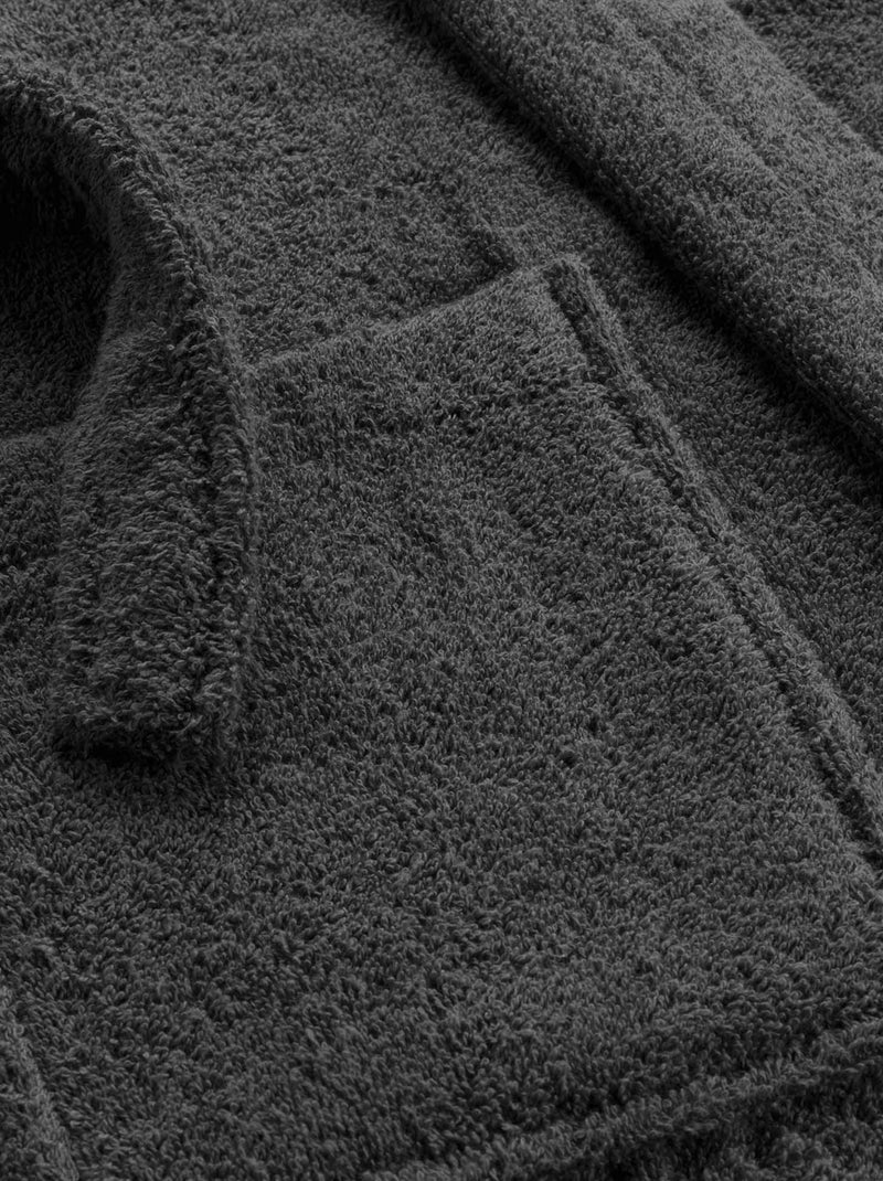 Accappatoio tinta unita con collo a scialle Grigio antracite - Kiabi