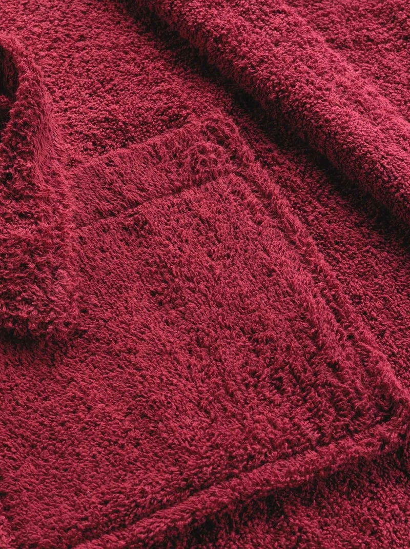 Accappatoio tinta unita con collo a scialle Rosso - Kiabi