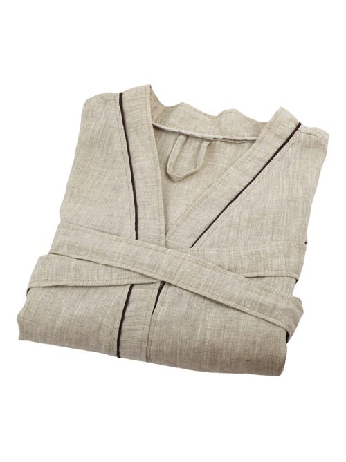 Accappatoio unisex 100% lino naturale - Kiabi Accappatoio unisex 100% lino naturale - Kiabi