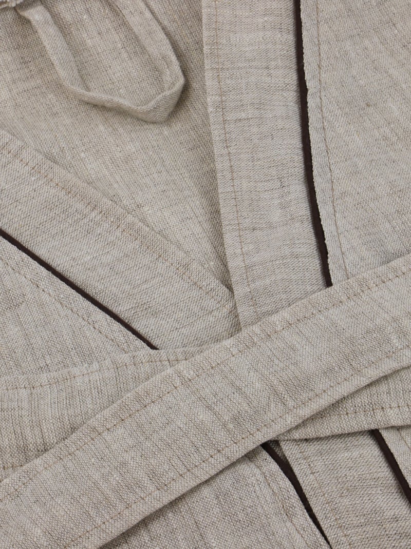 Accappatoio unisex 100% lino naturale Beige - Kiabi