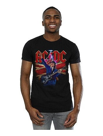 AC/DC Maglietta Angus Bianco Bandiera del Regno Unito Uomo