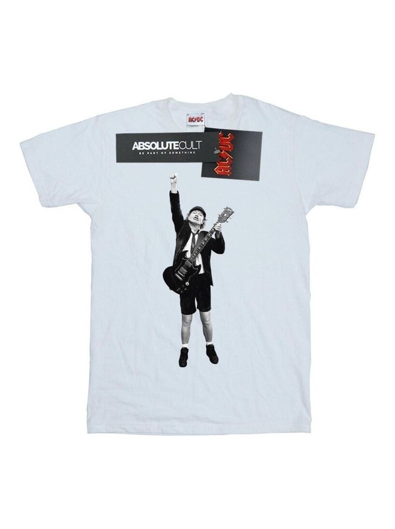 AC/DC Maglietta Angus Young Ritagliato Uomo Bianco - Kiabi