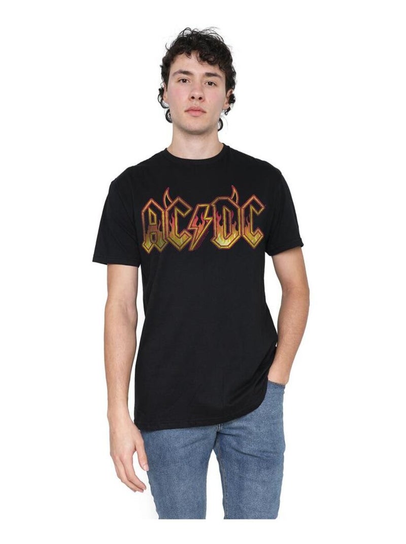 AC/DC Maglietta Logo Fuoco Uomo Nero - Kiabi