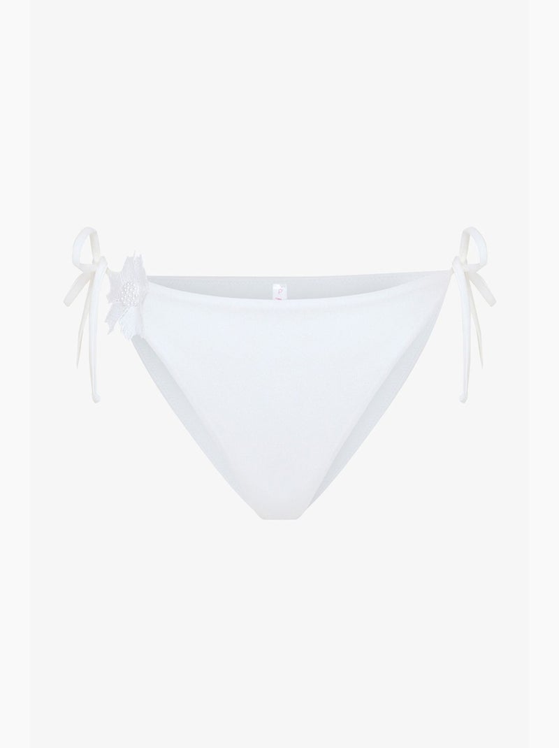 Adeline slip bikini con accessorio floreale penti Bianco - Kiabi