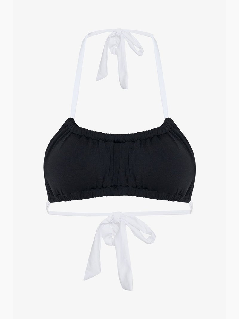 Adeline top bikini bandeau penti Nero Bianco - Kiabi