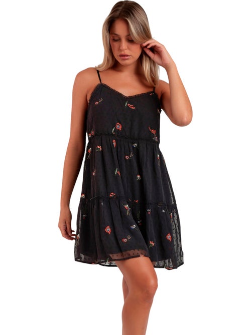 ADMAS Abito con spalline arricciate e fiori orientali da donna - Kiabi