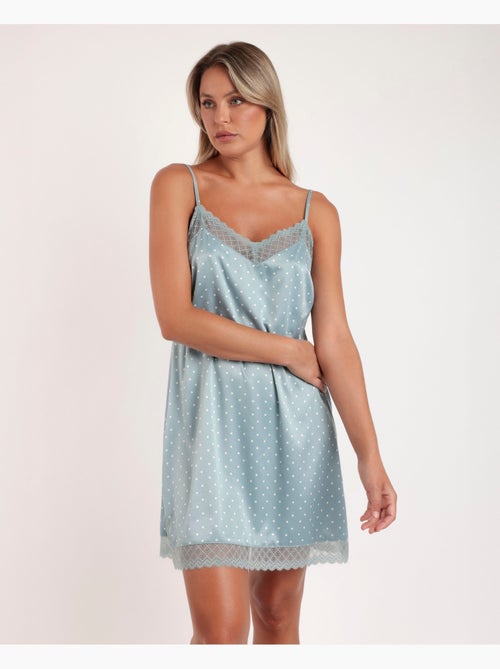 ADMAS CLASSIC - Canotta da sposa con spalline in pizzo a pois da donna - Kiabi ADMAS CLASSIC - Canotta da sposa con spalline in pizzo a pois da donna - Kiabi