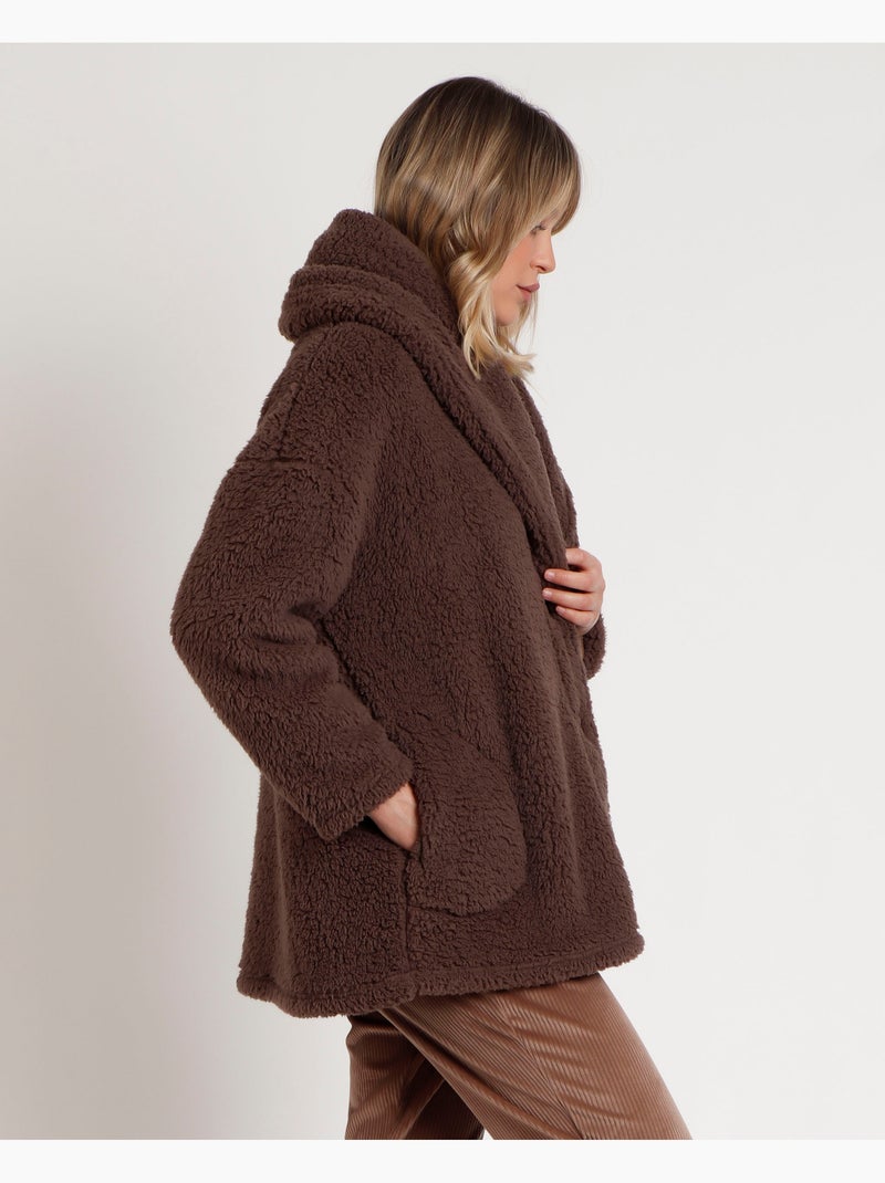 ADMAS CLASSIC Accappatoio a maniche lunghe da donna Warm Relax Home Marrone cioccolato - Kiabi