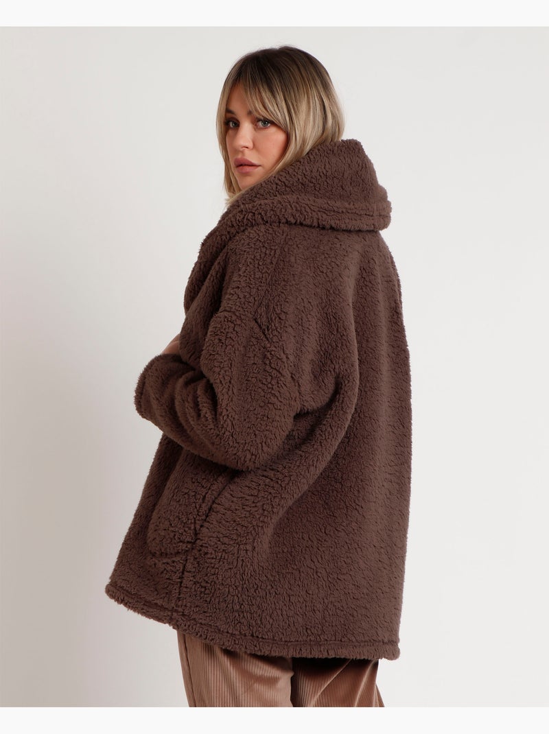 ADMAS CLASSIC Accappatoio a maniche lunghe da donna Warm Relax Home Marrone cioccolato - Kiabi