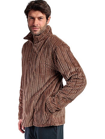 ADMAS CLASSIC Accappatoio caldo a maniche lunghe color cannella da uomo
