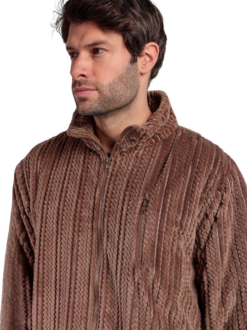ADMAS CLASSIC Accappatoio caldo a maniche lunghe color cannella da uomo Marrone - Kiabi