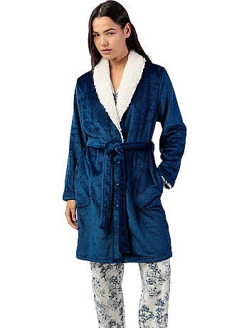 ADMAS CLASSIC Accappatoio da donna caldo a maniche lunghe con foglie di lusso