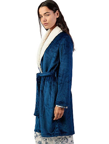 ADMAS CLASSIC Accappatoio da donna caldo a maniche lunghe con foglie di lusso