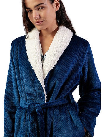ADMAS CLASSIC Accappatoio da donna caldo a maniche lunghe con foglie di lusso
