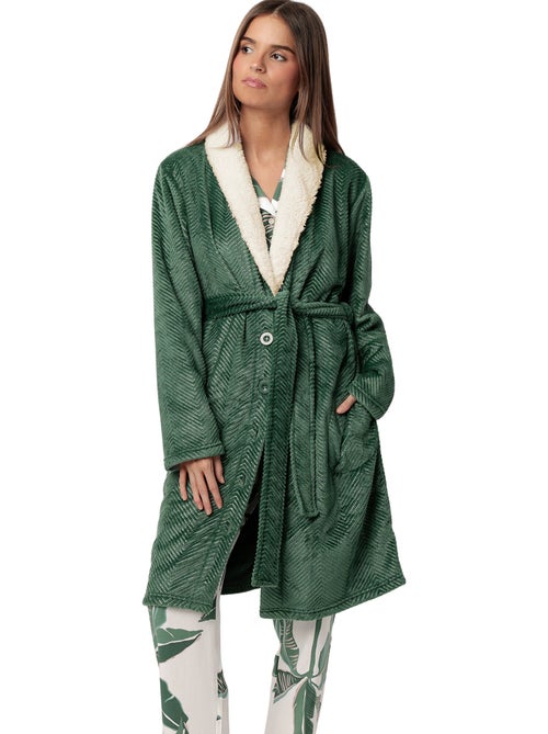ADMAS CLASSIC Accappatoio da donna caldo a maniche lunghe con foglie di lusso - Kiabi ADMAS CLASSIC Accappatoio da donna caldo a maniche lunghe con foglie di lusso - Kiabi