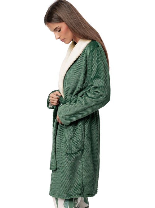 ADMAS CLASSIC Accappatoio da donna caldo a maniche lunghe con foglie di lusso - Kiabi ADMAS CLASSIC Accappatoio da donna caldo a maniche lunghe con foglie di lusso - Kiabi