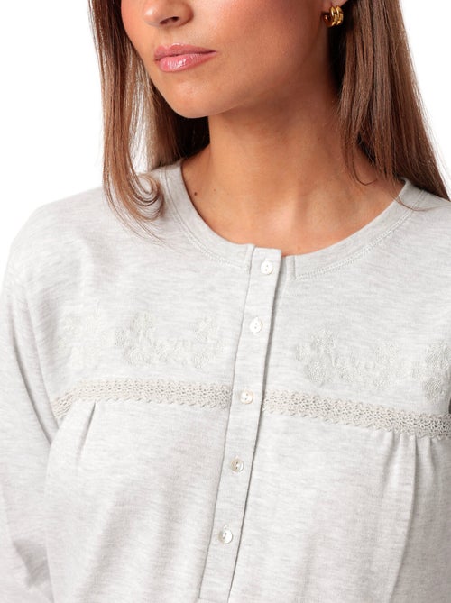 ADMAS CLASSIC Canotta classica a maniche lunghe con patta in interlock da donna - Kiabi ADMAS CLASSIC Canotta classica a maniche lunghe con patta in interlock da donna - Kiabi