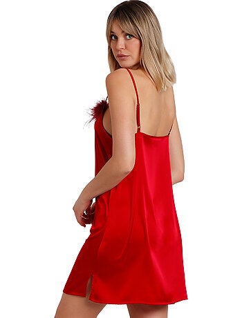 ADMAS CLASSIC Canotta con spalline in piume natalizie Marabu da donna