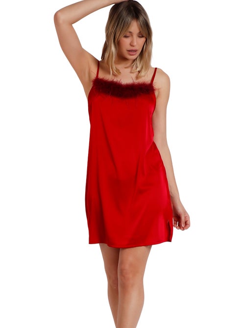 ADMAS CLASSIC Canotta con spalline in piume natalizie Marabu da donna - Kiabi ADMAS CLASSIC Canotta con spalline in piume natalizie Marabu da donna - Kiabi