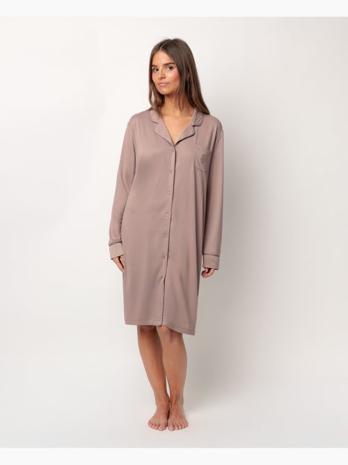 ADMAS CLASSIC Canotta da notte morbida a maniche lunghe con schiena scoperta da donna - Kiabi