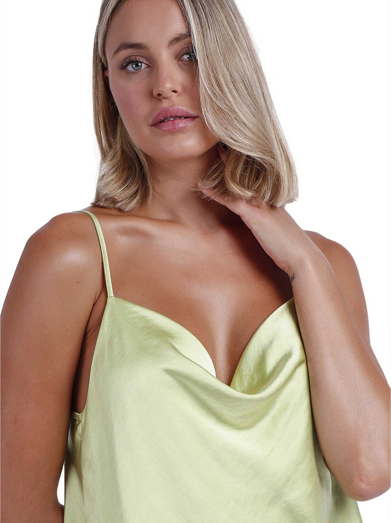 ADMAS CLASSIC Canotta da sposa con spalline in raso di lusso da donna Verde - Kiabi