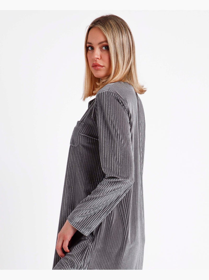 ADMAS CLASSIC Canotta elegante a righe a maniche lunghe per donna Grigio - Kiabi