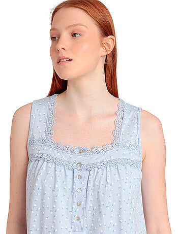 ADMAS CLASSIC Canotta senza maniche classica blu floreale da donna