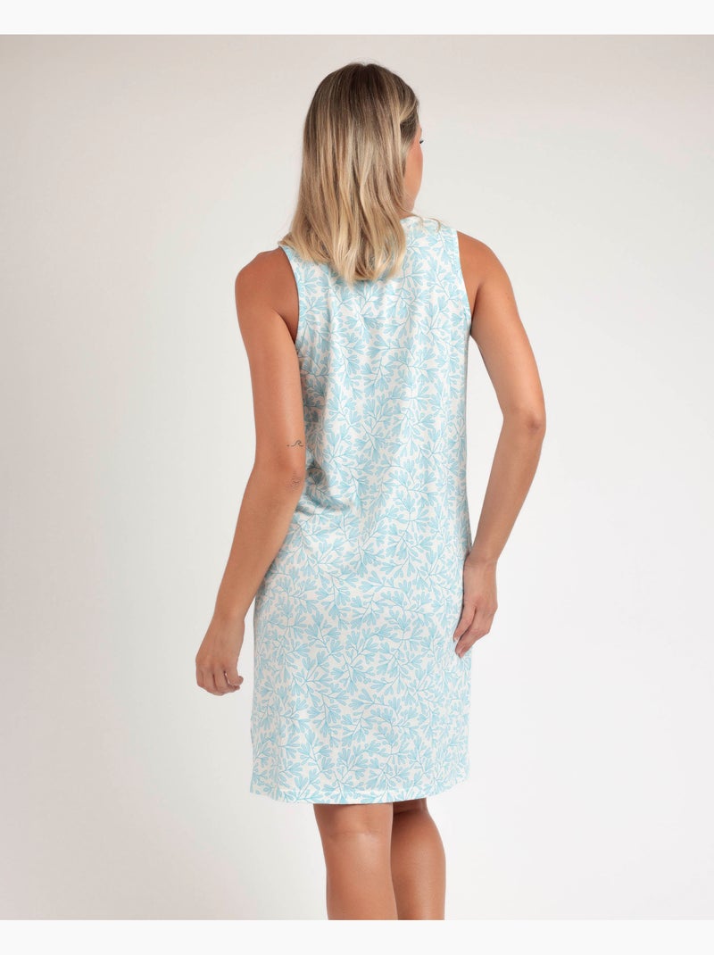 ADMAS CLASSIC Canotta senza maniche con foglie primaverili da donna Blu - Kiabi