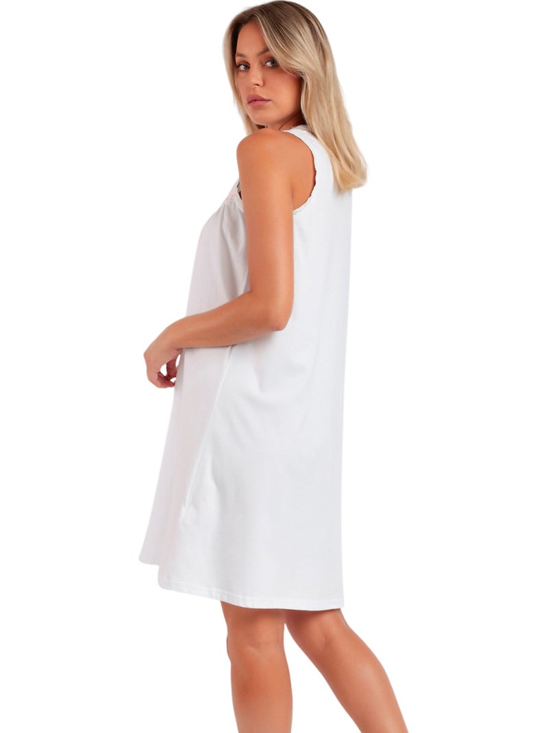 ADMAS CLASSIC Canotta senza maniche con ricamo a colori per donna Bianco - Kiabi
