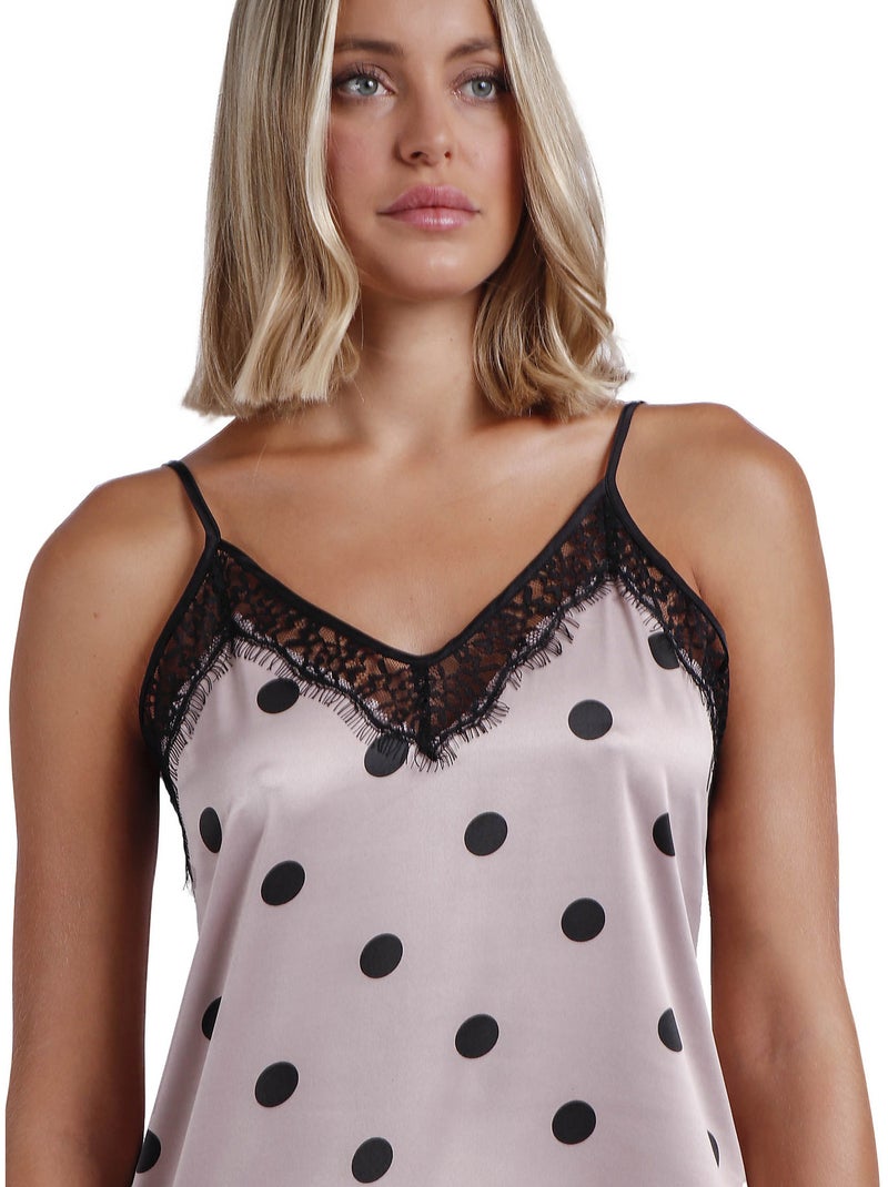 ADMAS CLASSIC Elegante canotta a pois con spalline per donna Grigio - Kiabi