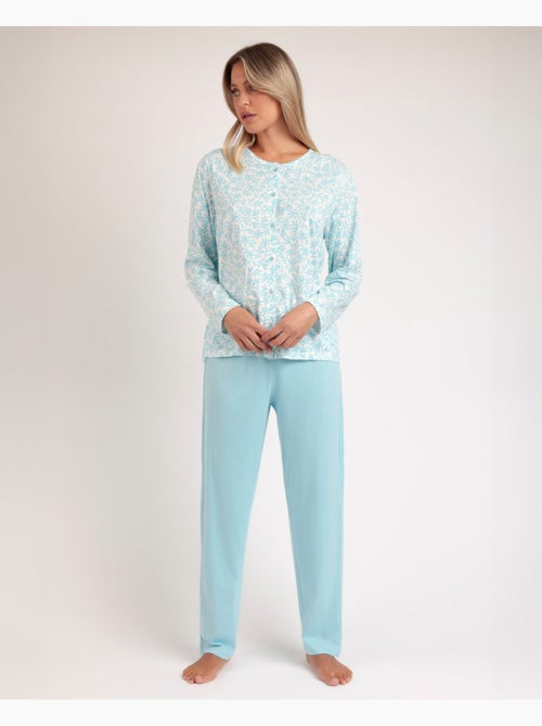 ADMAS CLASSIC Pigiama aperto a maniche lunghe con foglie primaverili da donna - Kiabi ADMAS CLASSIC Pigiama aperto a maniche lunghe con foglie primaverili da donna - Kiabi