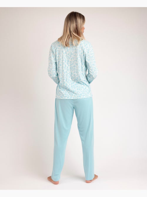ADMAS CLASSIC Pigiama aperto a maniche lunghe con foglie primaverili da donna - Kiabi ADMAS CLASSIC Pigiama aperto a maniche lunghe con foglie primaverili da donna - Kiabi