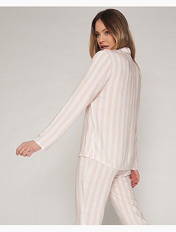ADMAS CLASSIC Pigiama aperto a maniche lunghe con strisce classiche da donna