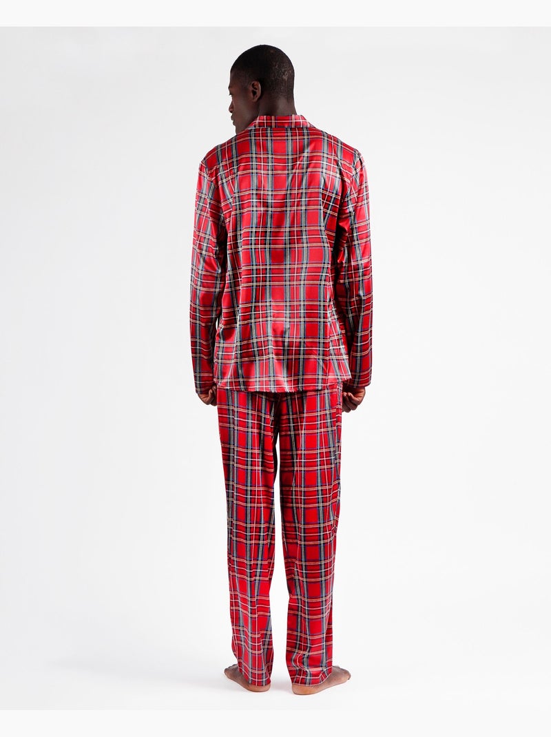 ADMAS CLASSIC Pigiama aperto a maniche lunghe da uomo in stile scozzese Rosso - Kiabi
