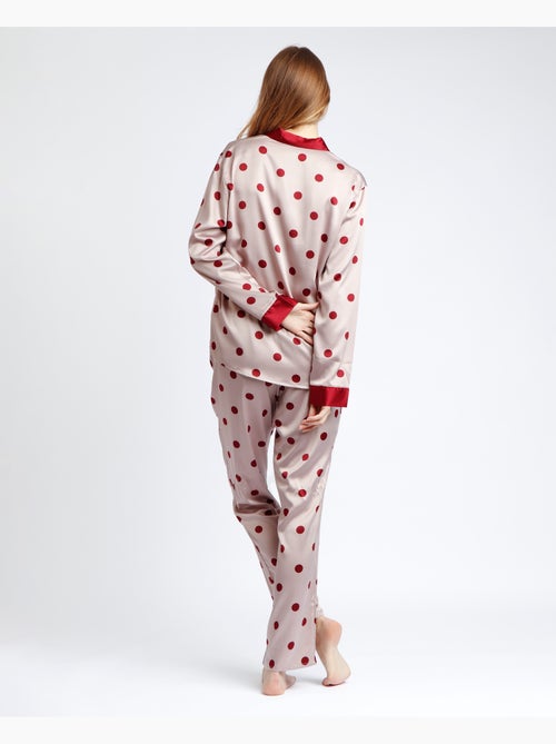 ADMAS CLASSIC Pigiama aperto a maniche lunghe in raso con pois eleganti da donna - Kiabi ADMAS CLASSIC Pigiama aperto a maniche lunghe in raso con pois eleganti da donna - Kiabi
