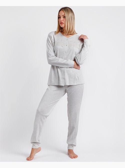 ADMAS CLASSIC Pigiama aperto classico invernale a maniche lunghe da donna - Kiabi ADMAS CLASSIC Pigiama aperto classico invernale a maniche lunghe da donna - Kiabi