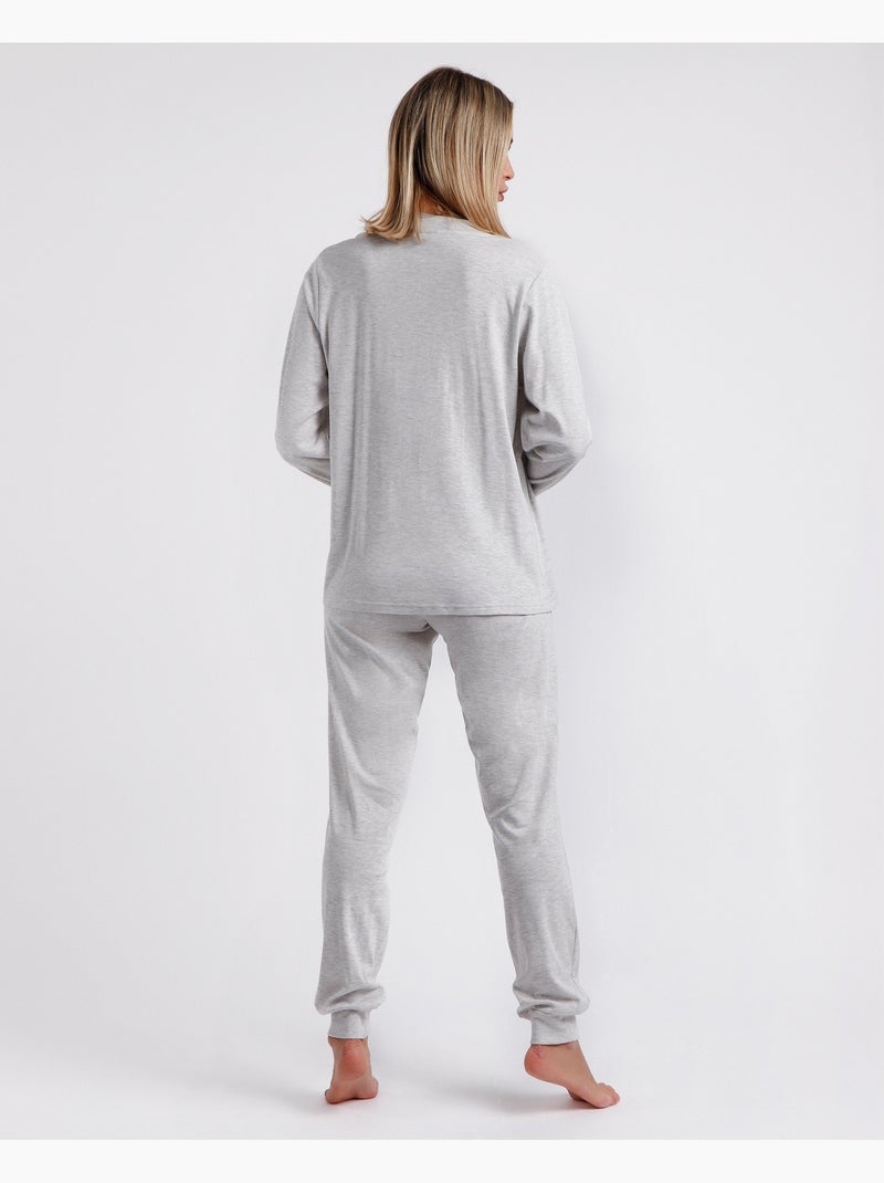 ADMAS CLASSIC Pigiama aperto classico invernale a maniche lunghe da donna Grigio perla - Kiabi