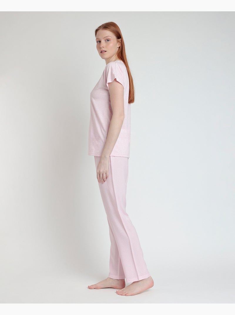 ADMAS CLASSIC Pigiama classico a maniche corte Spiga da donna Rosa - Kiabi