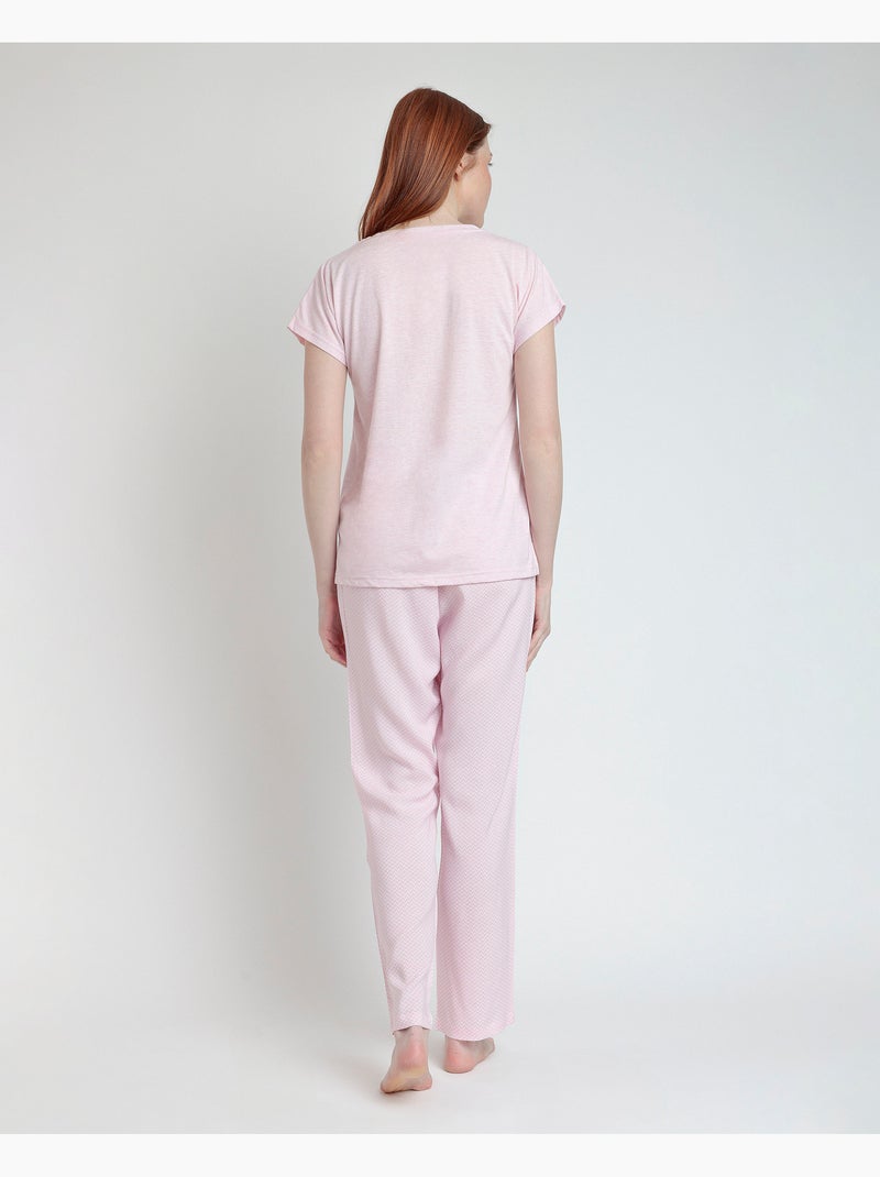 ADMAS CLASSIC Pigiama classico a maniche corte Spiga da donna Rosa - Kiabi