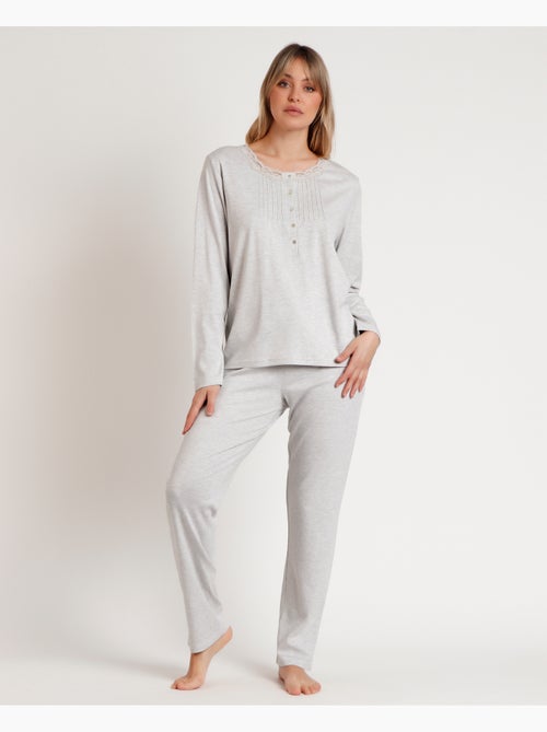 ADMAS CLASSIC Pigiama classico da donna a maniche lunghe con bottoni - Kiabi ADMAS CLASSIC Pigiama classico da donna a maniche lunghe con bottoni - Kiabi