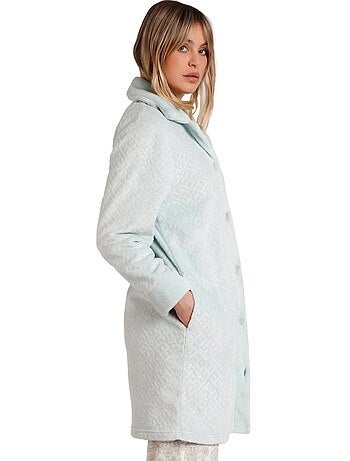 ADMAS CLASSIC Vestaglia calda a maniche lunghe color acquamarina da donna
