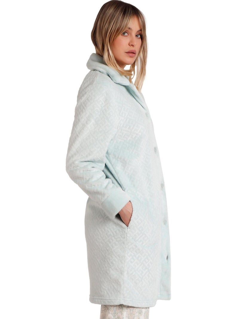 ADMAS CLASSIC Vestaglia calda a maniche lunghe color acquamarina da donna Turchese - Kiabi
