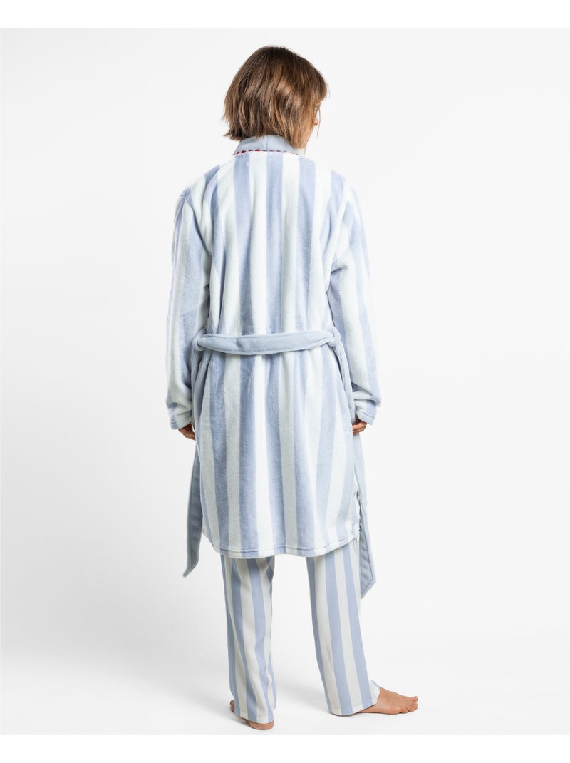 ADMAS CLASSIC Vestaglia da donna calda a maniche lunghe con righe chiare Blu - Kiabi